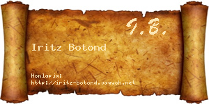 Iritz Botond névjegykártya